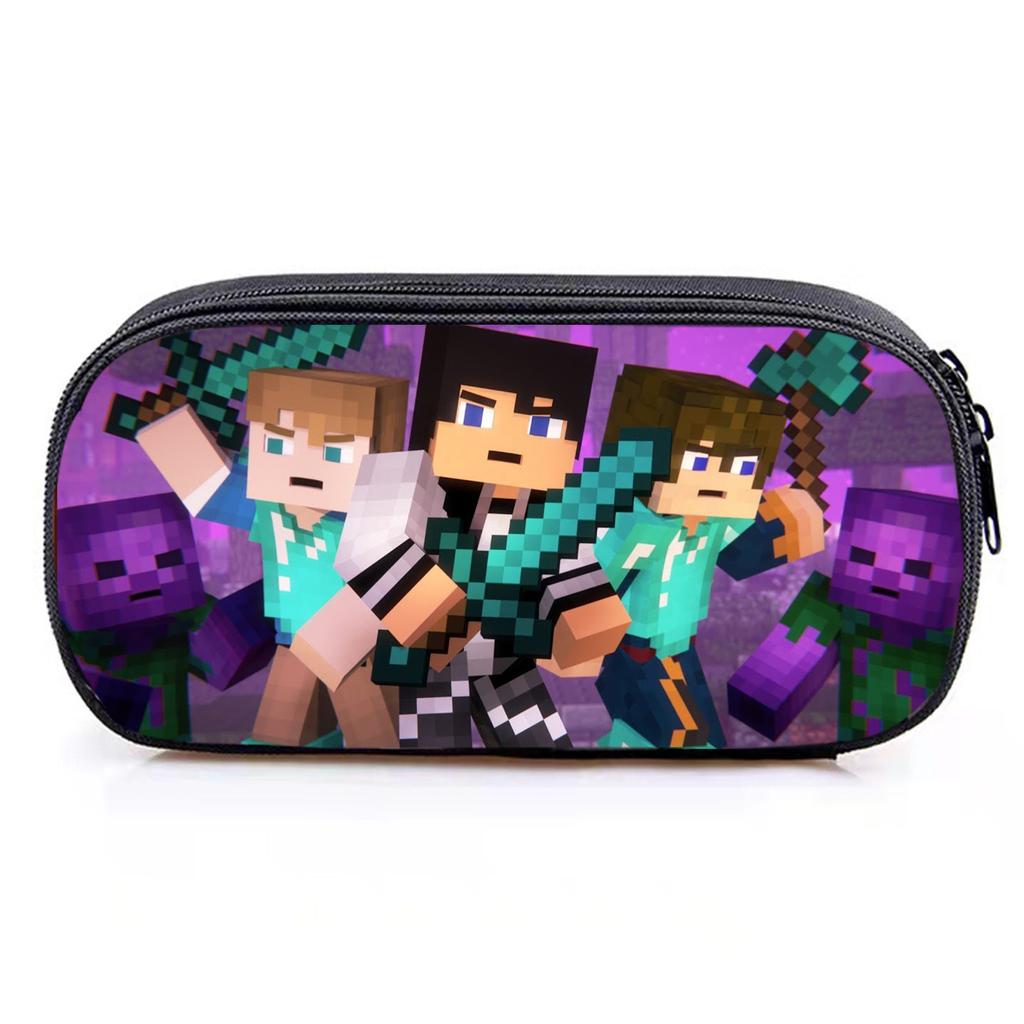 Minecraft Game Student Large Capacity Pencil Bag Stationery Bag Cartoon Pencil Bag Storage, Stationery Box