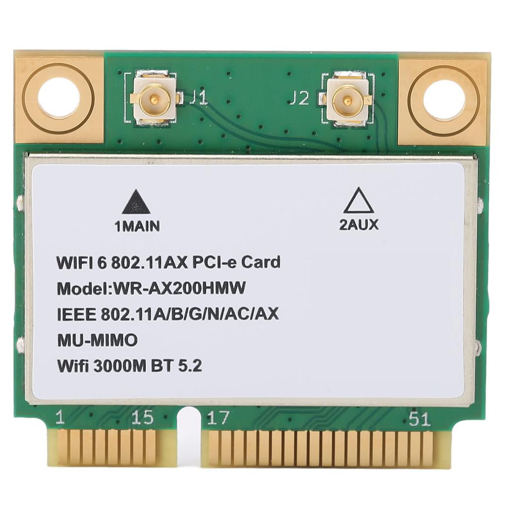 PCI E Network Card, 6GHz Band PCB WIFI Card, MU MIMO Multithreading, Supports Mini PCIE Half-Top Interface, for PC
