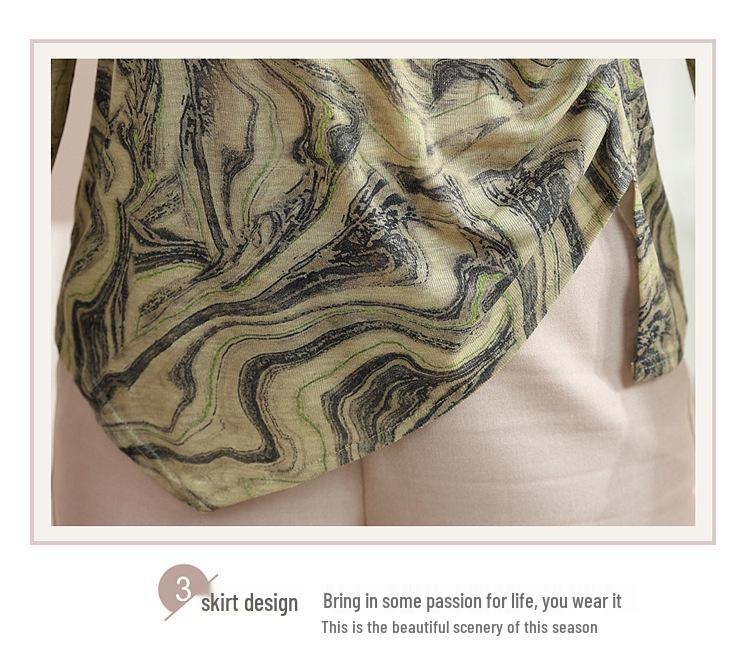 2025 Spring Irregular Long Sleeve T-shirt for Mothers, Fashionable 40s-50s Base Layer Top