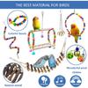 22 Packs Bird Parakeet Cockatiel Toys,Parrot Swing Chewing Hanging Toy with Safe Bells,Bird cage Colorful Climbing Standing Rope Natural Wood Ladder