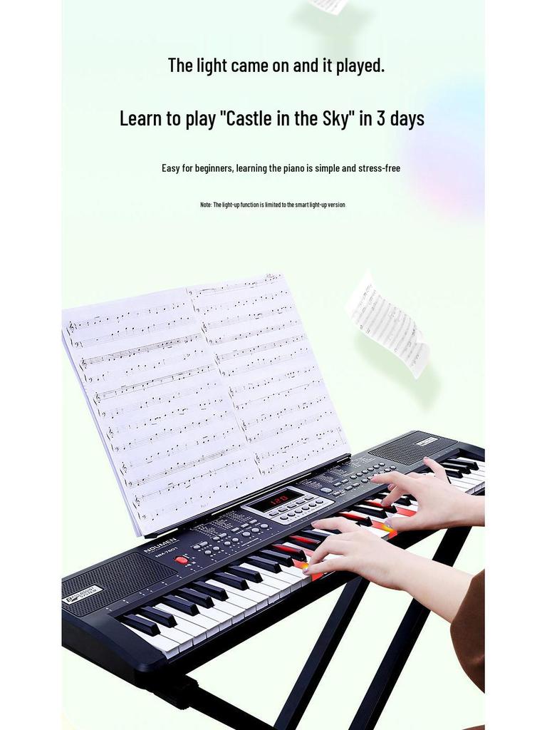 Beiduo Chen 61-Key Electronic Keyboard: Beginner To Professional Electric Piano for Children and Adults.