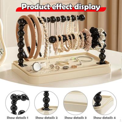 2 Tier Headband Holder Hair Accessories Display Desktop Vesatile Hoop Stand Necklace