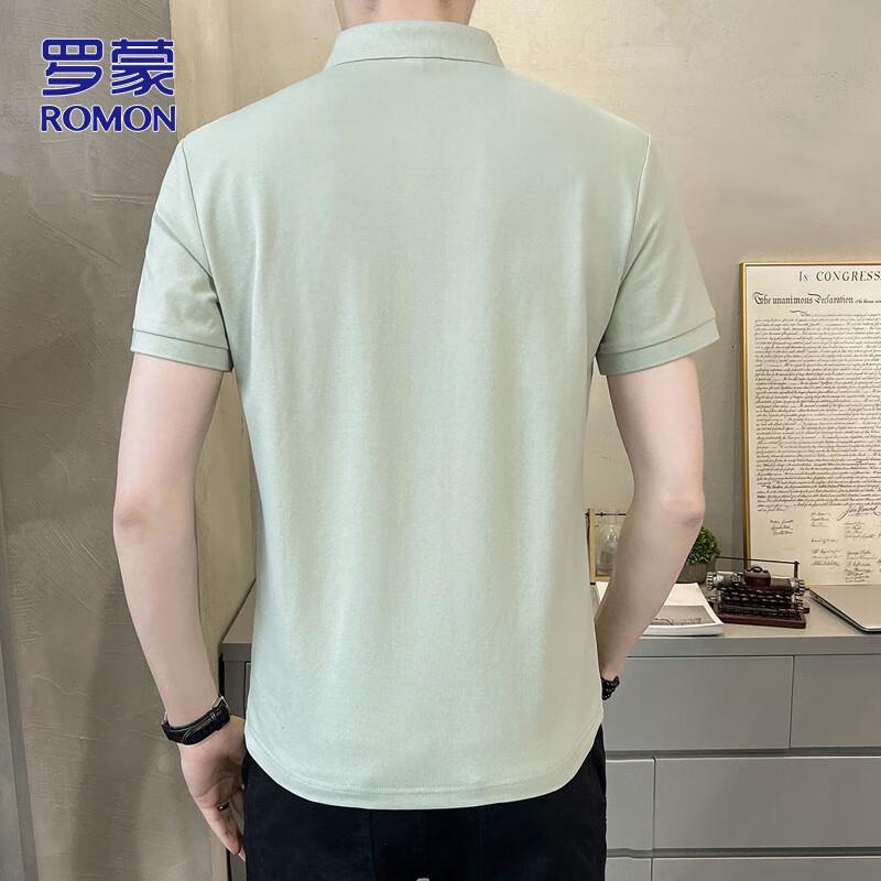 ROMON Men's Business Casual Short Sleeve Polo Shirt