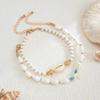 SHIXIN 2Pcs/Set New Bohemia Starfish Conch Anklet Women Vintage Resin Bead Leg Chain Summer Beach Party Barefoot Sandal Jewelry
