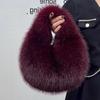 Luxury Soft Plush Half Moon Bag Faux Fur Fluffy Lady Handbags Female Winter Purse Party Clutch Bag Casual Tote Bag