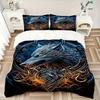 3pcs Wolf Armor Bedding Set Down Comforter Cover and Pillowcases, Suitable for Guest Room Home Decoration All Seasons(No Insert) S0819066