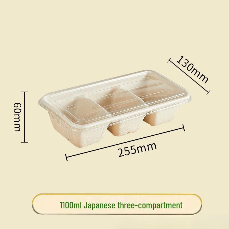 Disposable Pulp Compartmented Bento Box