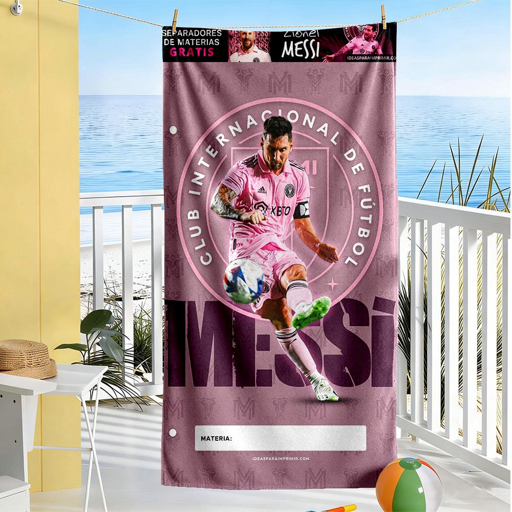 Messi Beach Towel Soft Durable Quick-Dry Comfortable Lightweight Suitable for Sports, Travel, Swimming, Yoga, Bathroom, Beach, And Pool