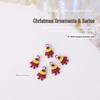 Christmas Nail Art Accessories: Metal Bows, Christmas Trees, Santa Socks, Bells, and Pearls - Set of 5 Pieces
