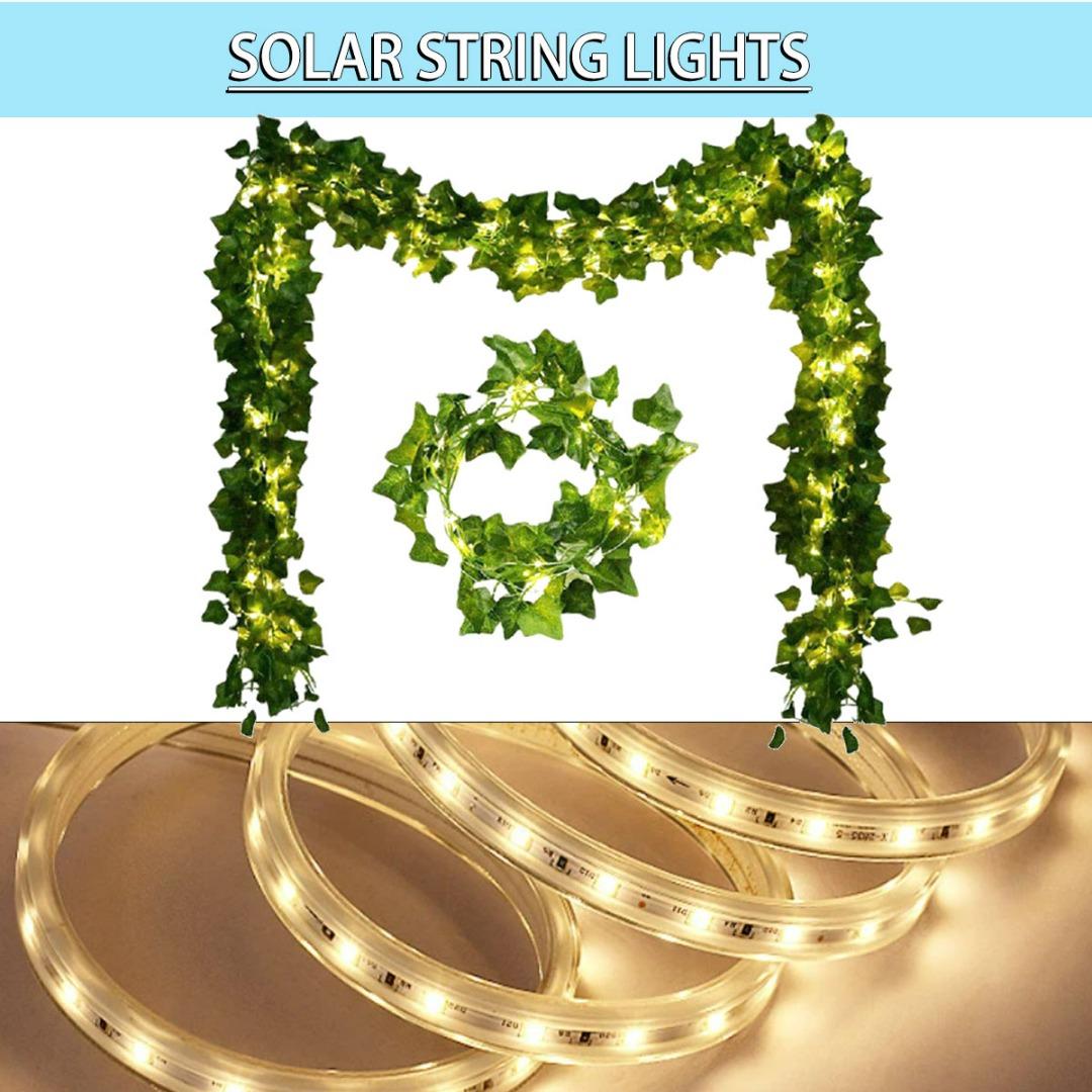 

PDTO Солнечные гирлянды из плюща, гирлянда из искусственного кленового листа, 2 м, 20 светодиодов, сказочный свет