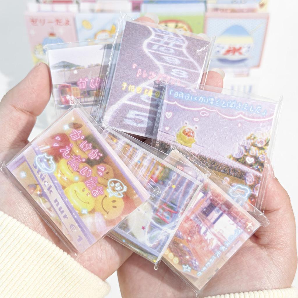AGUGU Dream Core Tearable Mini Sticky Notes, Salt System, 50 Sheets, Adhesive-Free, for Journaling and Collage.