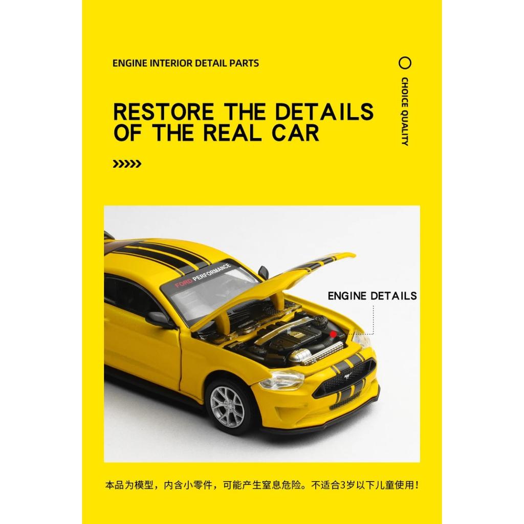 Gulf 1/42 Ford Mustang GT 2018 Assembly Modification Series Alloy Diecast Car Model Home Decoration & Computer Desktop Ornaments