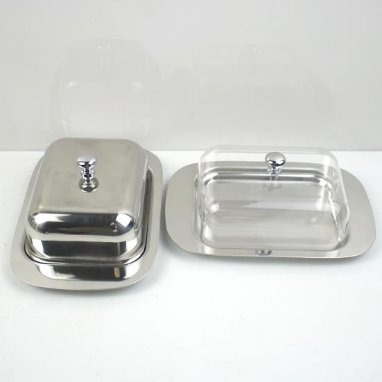 Stainless Steel Butter Box with Lid Airtight Butter Dish for Countertop Fridge Butter Keeper Tray for Cream Cheese