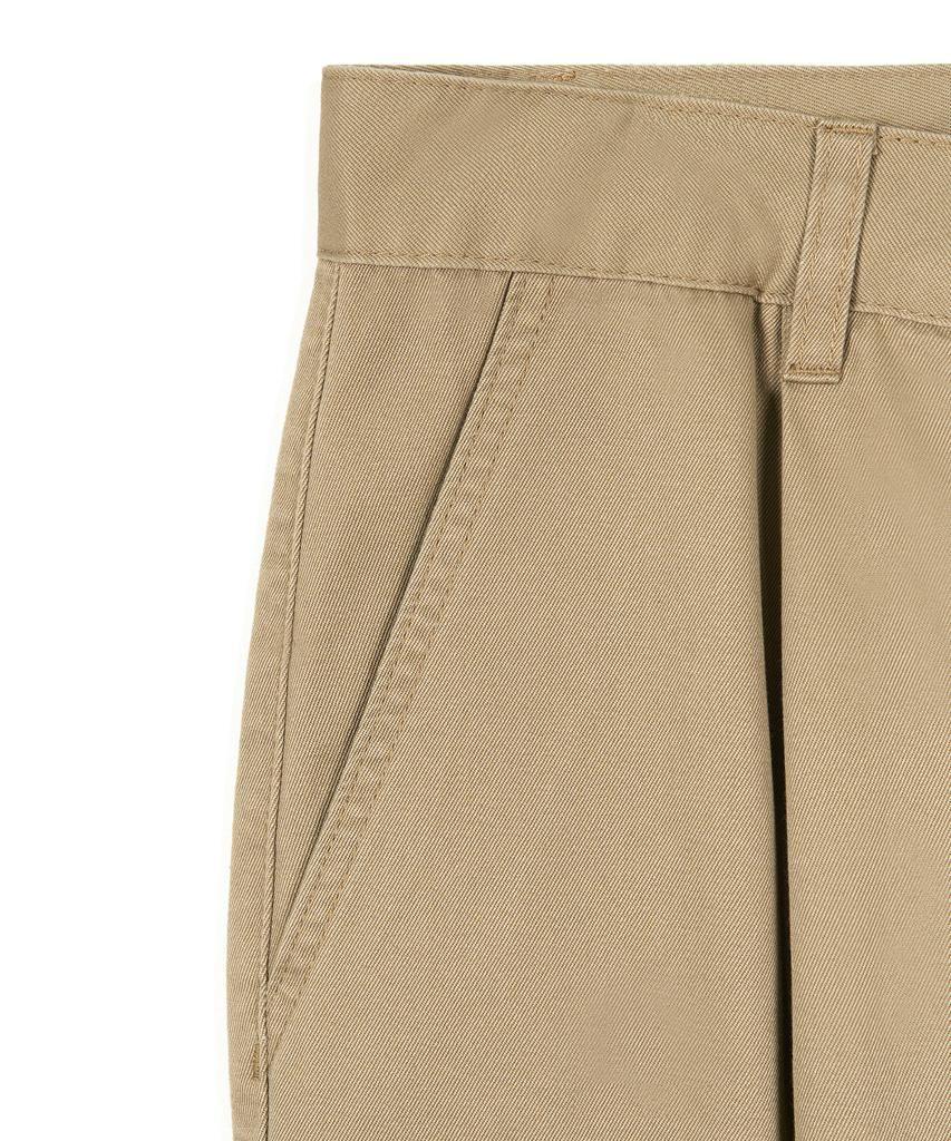 EXCONTAINER Classic One-Pleat Cotton Chino Pants (Beige)
