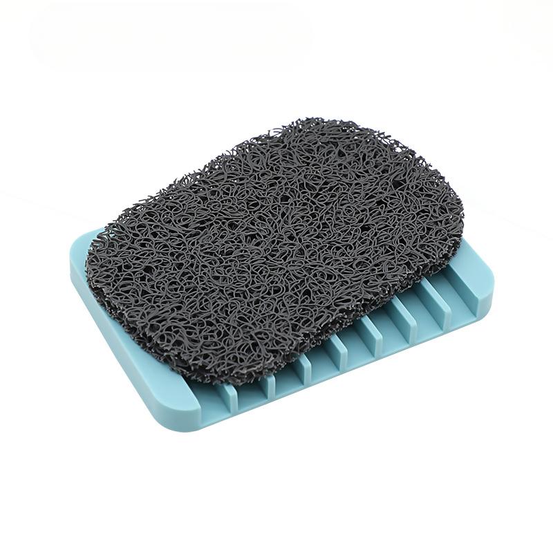 

Силиконовая коробка для мыла, сливная полка с ковриком, сухой неувлажняющий поднос для мыла, поднос для мыла, набор катушек для мыльного коврика Square светло-синий