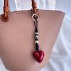 Chinese-style Handmade Phone Charm Love Heart Pendant Simple Beaded Chain Cellphone Lanyard Trendy Women Y2K Accessories