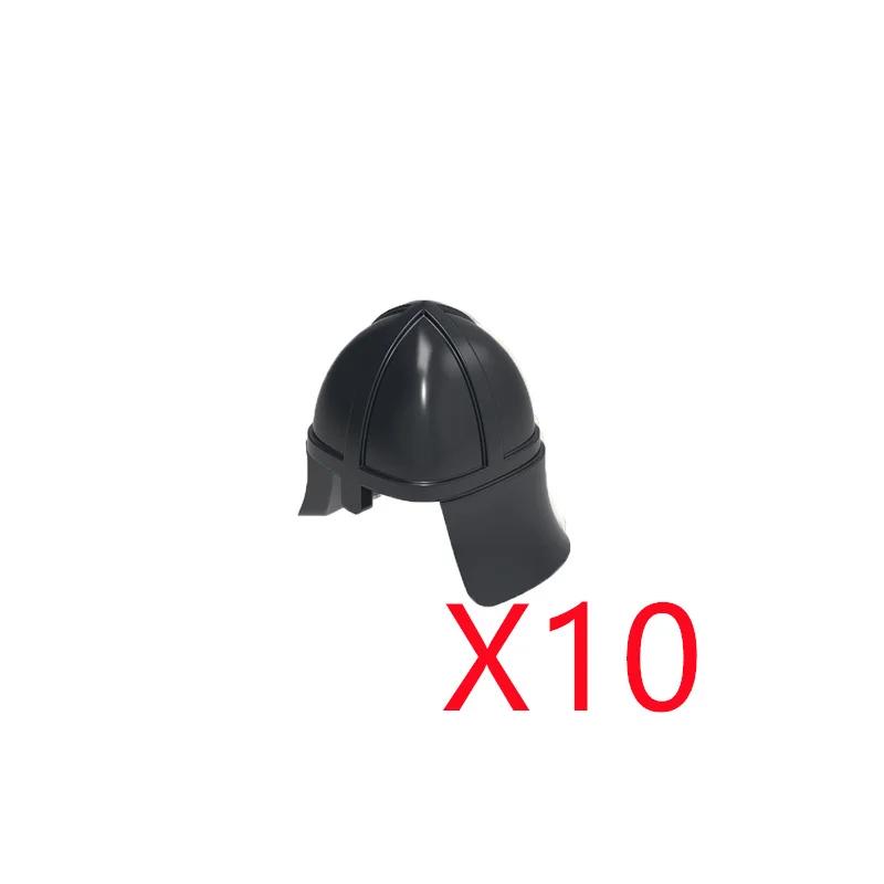 Medieval Knight MOC Building Block Helmet Mask Soldier Weapon Short Trident Shoulder Armour Vest Gun Hoe Axe Sword Toy Gift K049