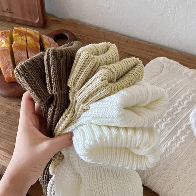 Japanese Student Leg Warmer Footless Socks for Women Girls Scrunch Lantern Boot Covers Solid Color Loose Leg Sleeves