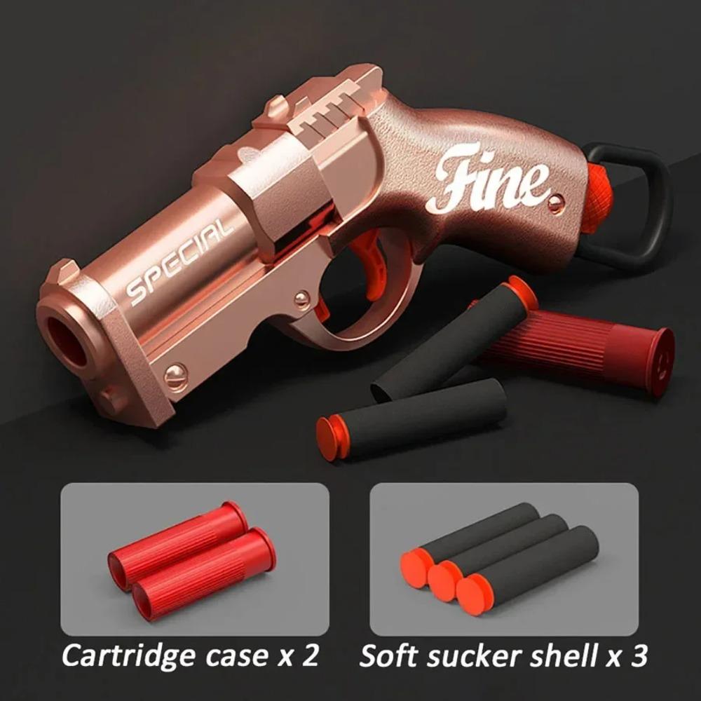 Mini S686 Shell Throwing Soft Bullet Launcher Toy Gun Airsoft Foam Bullet Blaster Outdoor Weapon Children Pistol