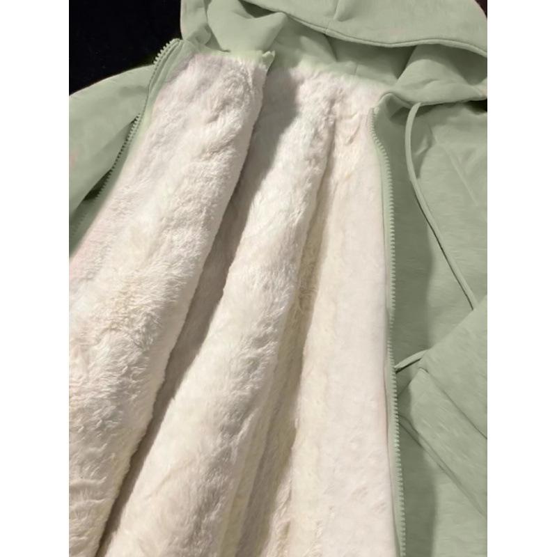 Women's Thick Velvet Padded Cotton Coat with Lamb Wool Lining - New 2024 Winter Style