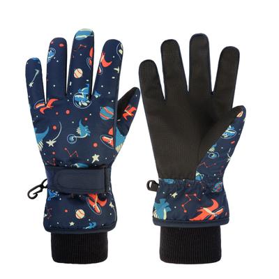 Children Gloves Ski Gloves Cartoon Warm  Adding Velvet Cold and Waterproof Kids Winter Gloves Kids Accessories for 4-12 Years