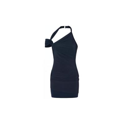 X Jacquemus SS24 Solid Color Casual Stretch Layered Cami Dress Women Dress Dark-Blue Black FJ3141-475