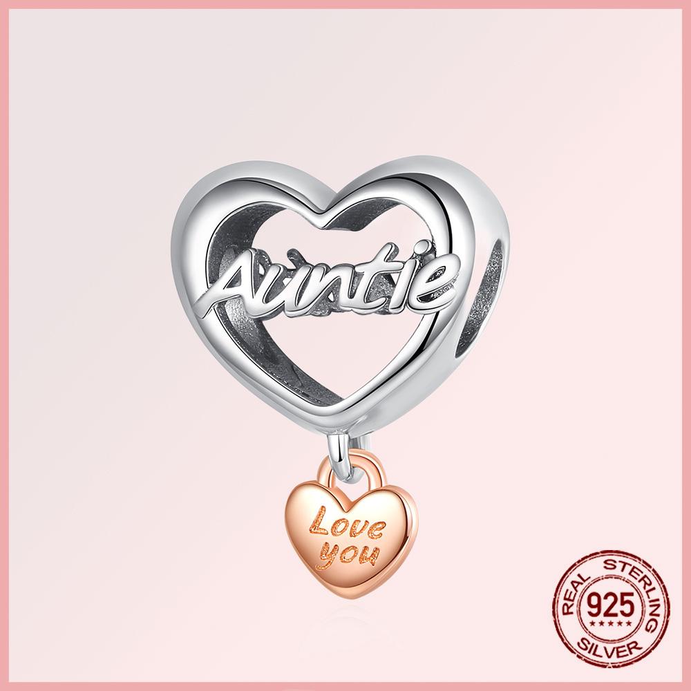 Funkelnde Familie Herz Engelsflügel Pavé Kupfer Anhänger Charms Passen Original Armband Perlen Schmuck Geschenk DIY