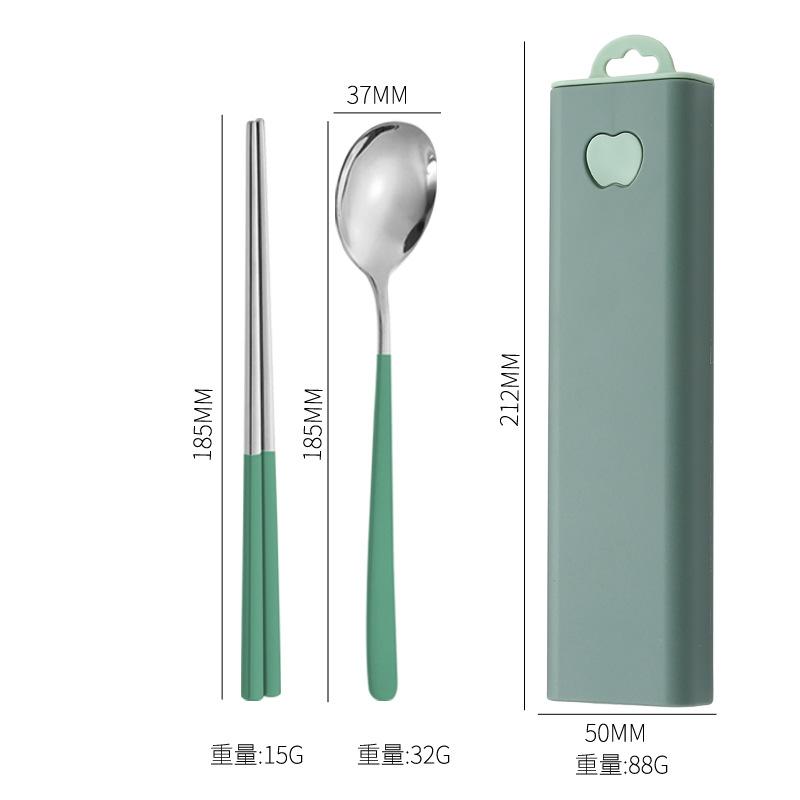 Korean 304 Stainless Steel Portable Tableware Three-piece Set Tableware Fork Spoon Chopstick Set