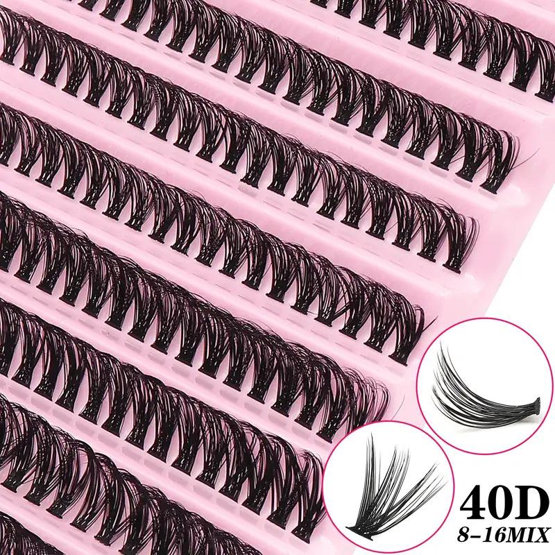 Popular Large Capacity 10-Row Self-Grafted Cluster Lashes: Dense, Fluffy, Segmented False Eyelashes from the European & American Series