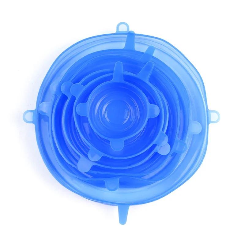 

6Pcs Reusable Food Saving Covers Silicone Stretch Lids Food Bowl Covers Retractable Multifunctional Fresh-keeping Lid 55g