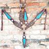 Premium Horse Show Saddle Tack Western Leather Headstall Breast Collar