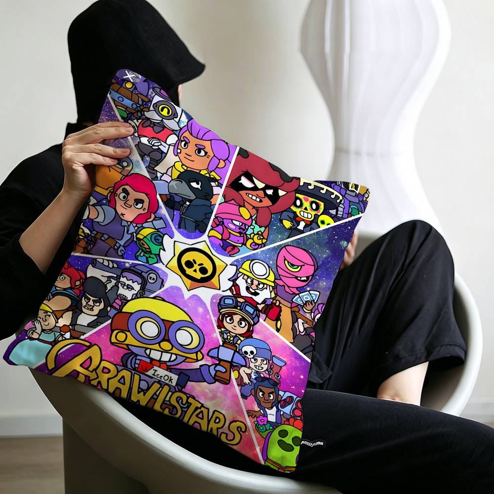 Strategy Game BBRAWL STARS Cushion Cover Pillowcase Upholstery Sofa Throw Pillow Home Decor Pillowcas