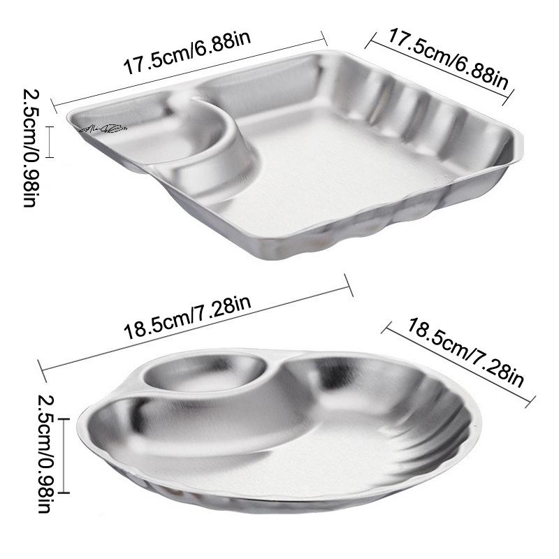 1Pc Retro French Shell Shaped Stainless Steel Snack Plate For French Fries And Fried Chicken Home Storage Decorative Sturdy