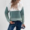 2024 Round Neck Patchwork Knitwear: Autumn-Winter Bestseller, European & American Style, Loose Fit Top