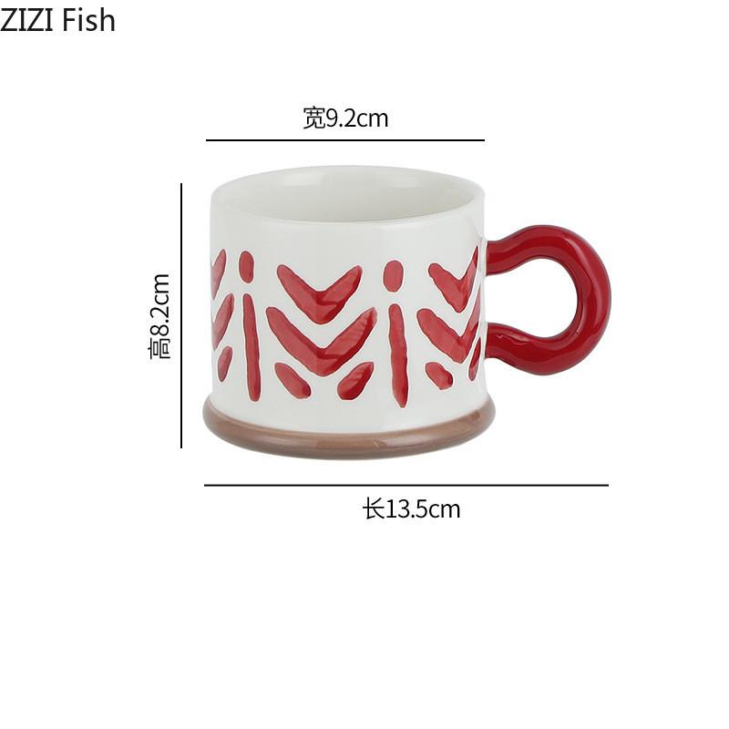 Creative Ceramic Mug Office Water Cup Afternoon Tea Dessert Coffee Cup Japanese Home Breakfast Milk Cup Drinking Set Friend Gift