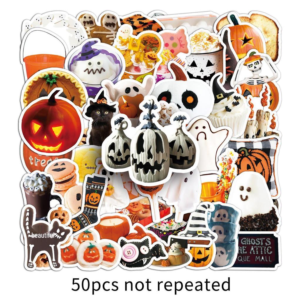 Halloween Ins-Style Cool Trendy Stickers: 50 Creative Sheets for Notebook, Luggage, Desktop Decoration