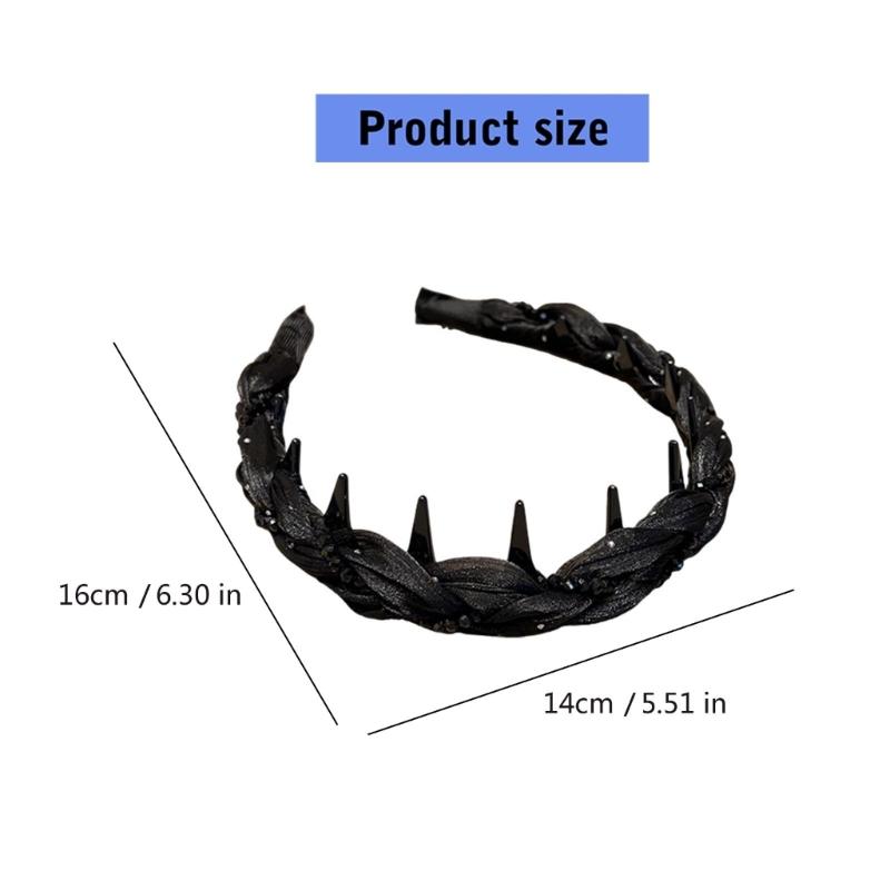 Rhinestoned Hairband For Women Toothcomb Design High Cranium Headdress Comfortable Hair Accessories Gift