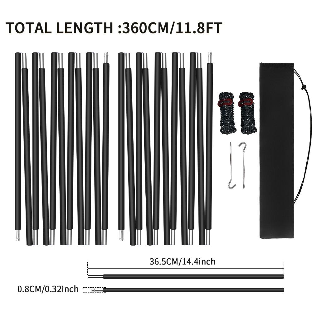 Aluminum Tent Poles Replacement Pre-Assembled Tent Poles Lightweight Tent Pole Repair Kit for Hiking Camping Backpacking Tent