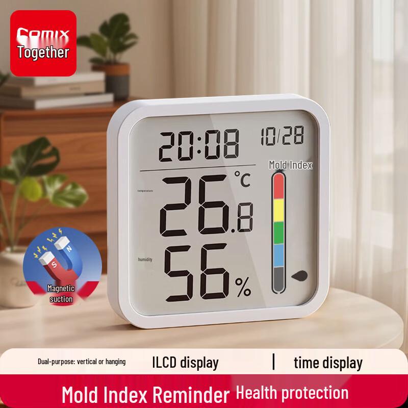 COMIX Digital Thermometer & Hygrometer with Mold Alert