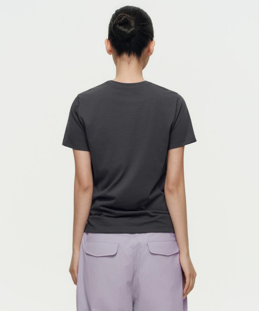 MUSINSA STANDARD WOMAN [Cooltandard] Women'S Basic Crew Neck T-Shirt [Dark Gray]