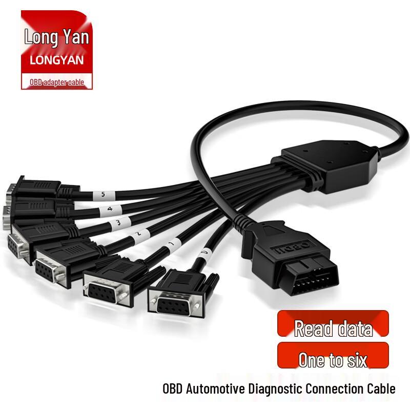 OBD Car Diagnostic Gateway to 6 DB9 CAN Cable Definition 2