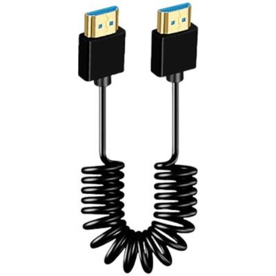 Flexible Spring Coiled UHD2.1 Cord Supports 8K@60Hz Resolution Gold Plated Interfaces for Laptops Monitors Consoles