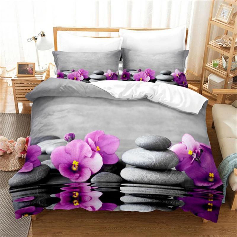 Red Rose Flowers Bedding Set Fashion Duvet Cover Gift For Women Girls Twin Single Queen King Full Size Polyester Duvet Cover Set