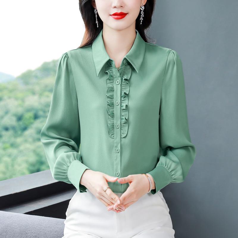 Yuan 2226 Women's Long Sleeve French Style Mulberry Silk Shirt - New Fashion 2025
