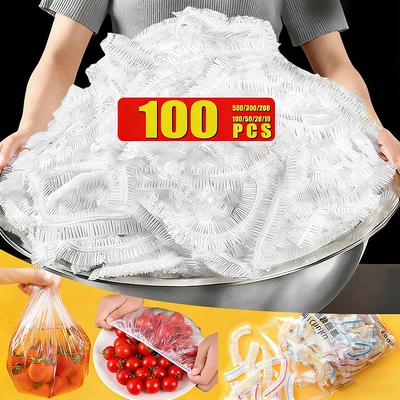 100PCS Reusable Durable Food Storage Covers for Bowls Elastic Plate Lid Covers Vacuum Bags For Kitchen Food Fresh Seal