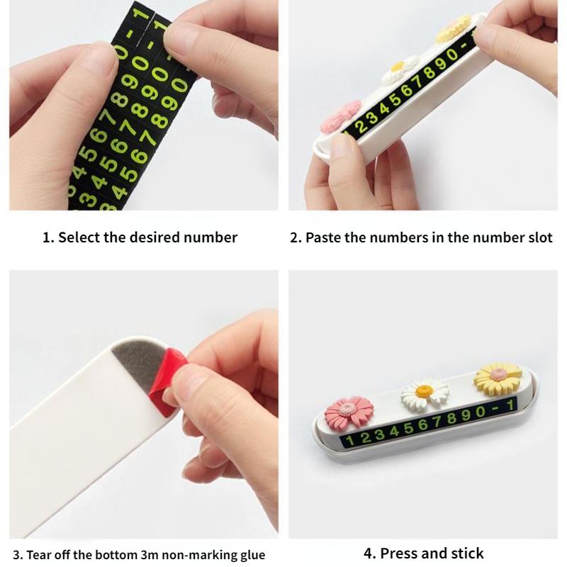 Car Temporary Parking Card Phone Number Card Plate Night Light Telephone Number Car Park Stop Automobile Accessories Car-styling
