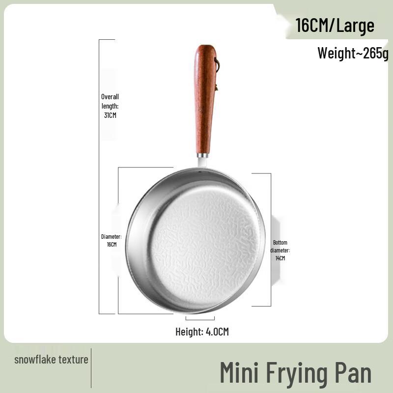Mr. Jane 16cm Mini Stainless Steel Frying Pan