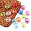 20Pcs/Lot 14mm Acrylic Beads Clear Color 4.9mm Large Hole Loose Beads For Diy Jewelry Bracelet Necklace Accessories