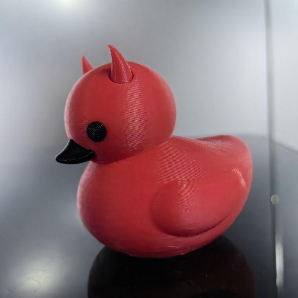 Devil Elements Cute Duck Figurines Mysterious Goth Duck Statue Lil' Devil Ducky  Indoor Sculpture