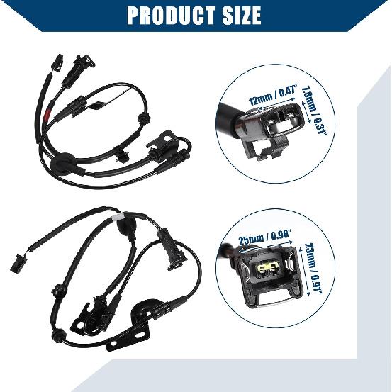 No.59910-C1000 / Wheel Anti-Lock Brakes Sensor Cable for Hyundai Sonata 2015-2019 / ABS Wheel Speed Sensor Aadpter/Durable/Rubber / 2 Pcs/Black